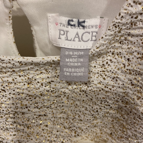 The Children’s Place Off-White, Pink & Gold Spring Dress with Diaper Cover - Picture 8 of 8